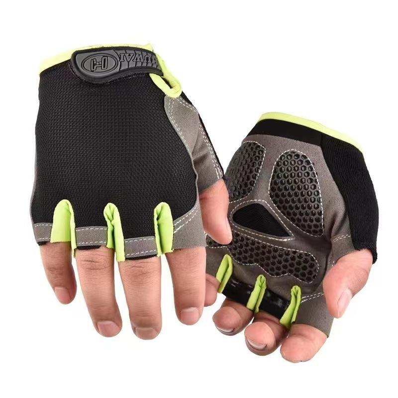 Cycling Gloves Half Finger Men and Women Summer Non-slip Wear-resistant Sunscreen Road Bike Motorcycle Palm Pad Thickened Silicone Shock Absorption