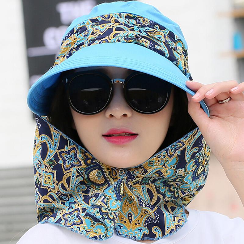 Visland Women Sun Hats, Women's Ponytail Bucket Hat Outdoor UV Protection Foldable Summer Mesh