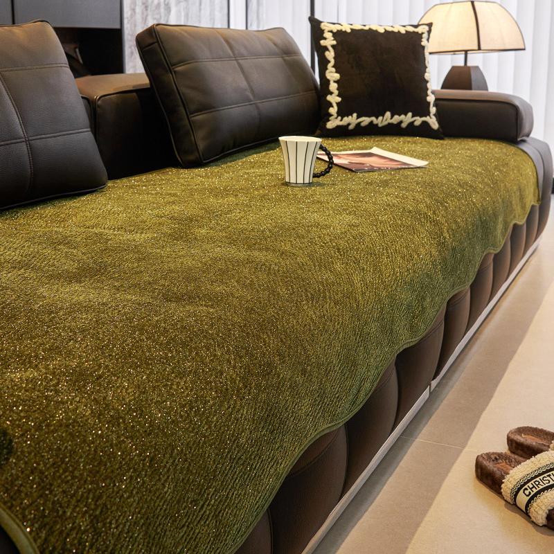 Straight Row Sofa Cushion Universal In All Seasons  New Non-Slip Seat Cushion, One-Piece Leather Special-Shaped Sofa Cover Cover Cloth