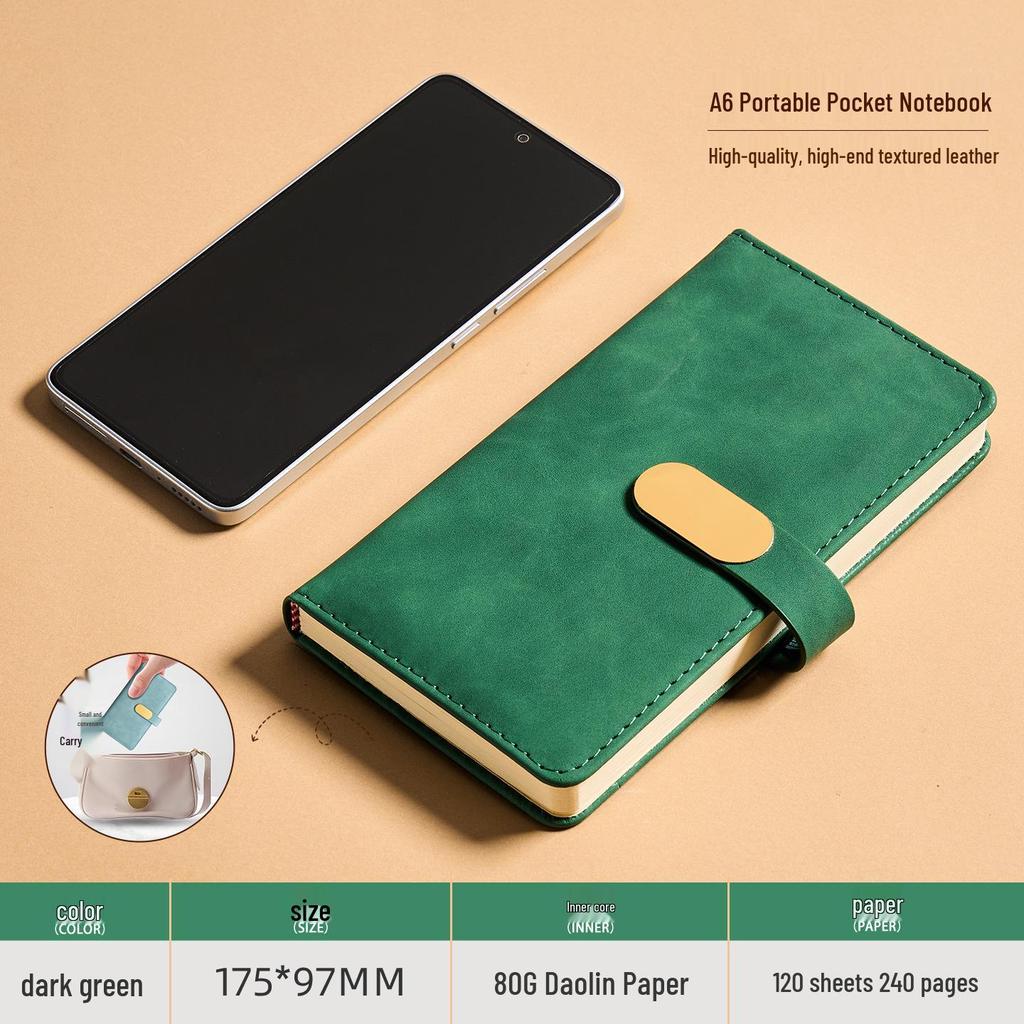 A6 Anpassat Spänne Högvärdig Anteckningsbok: Bärbar fickanteckningsbok för kontor, studier och redovisning