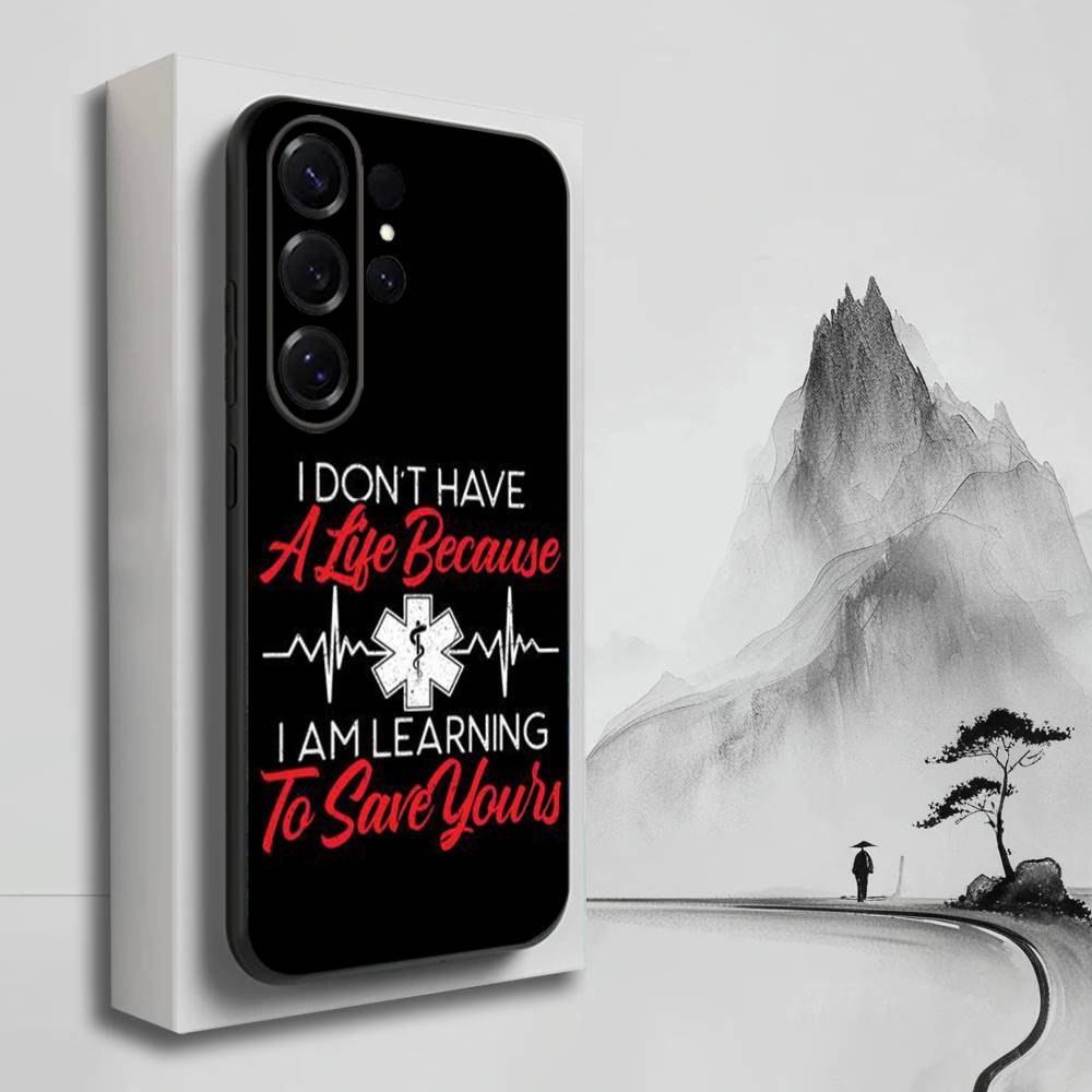 

Ambulance EMS EMT Phone Case For Samsung S25,S24,S23,S22,S21,S20,S10,Ultra,Plus,Lite,FE,Soft Silicone Black Cover Samsung S24