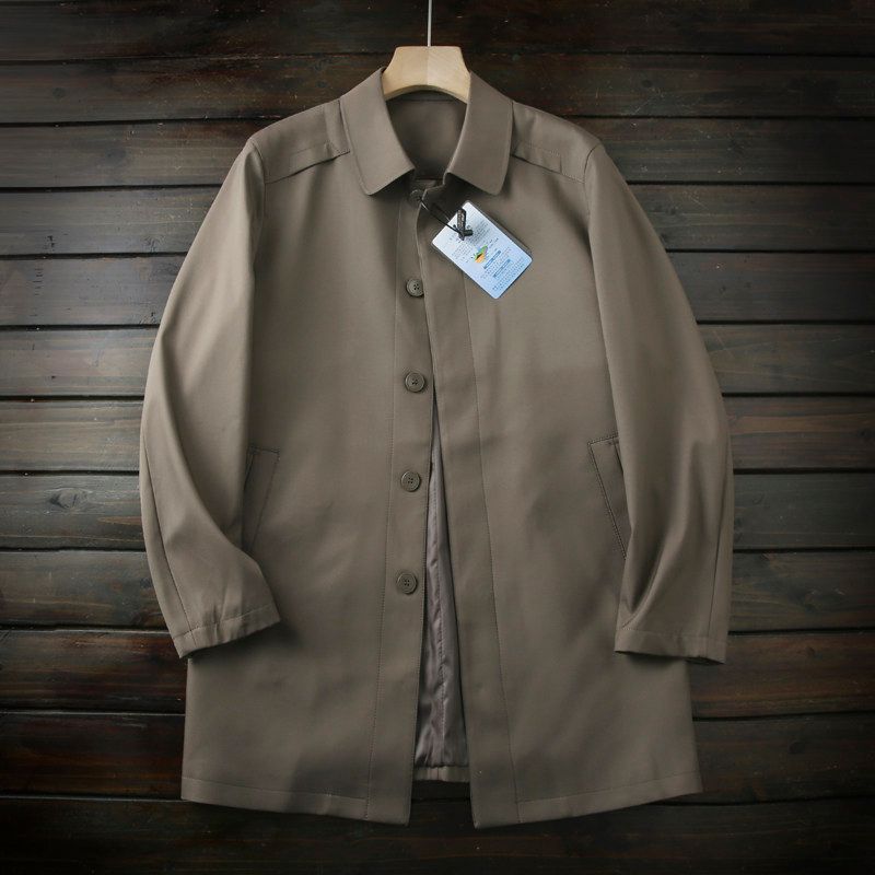 Italian Order! Thousand Yuan Level! High end Men's Autumn Waterproof Breathable Lapel Mid-Length Trench coat Jacket