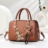 Chic Korean Floral Embroidery Handbag For Ladies, Graceful Multi-purpose Top Handle Shoulder Crossbody Bag For Daily Matching Outfits