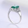 925 Sterling Silber Ring mit 2,5 Karat grünem Achat Natursteinen Feiner Schmuck für Frauen Ehefrau Tägliches Tragen Schönes Geschenk