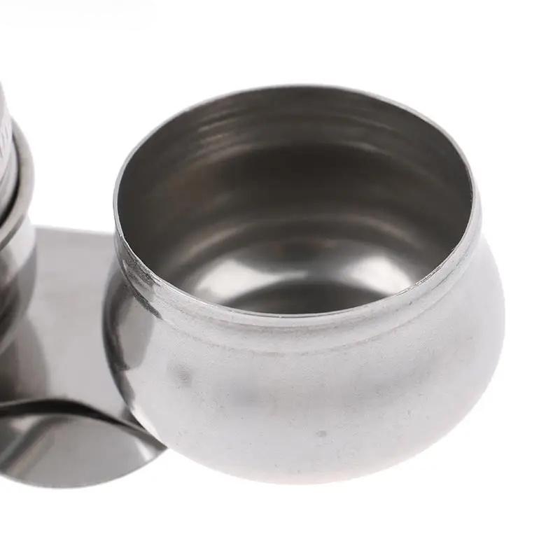2Pcs Oil pot Palette Stainless Steel Drum Painting Palette Oil Paint Pot Single Double Hole Dipper Art Painting Supplies
