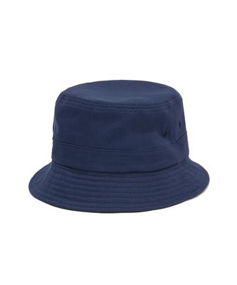 PARTIMENTO Cotton Solid Bucket Hat Blue