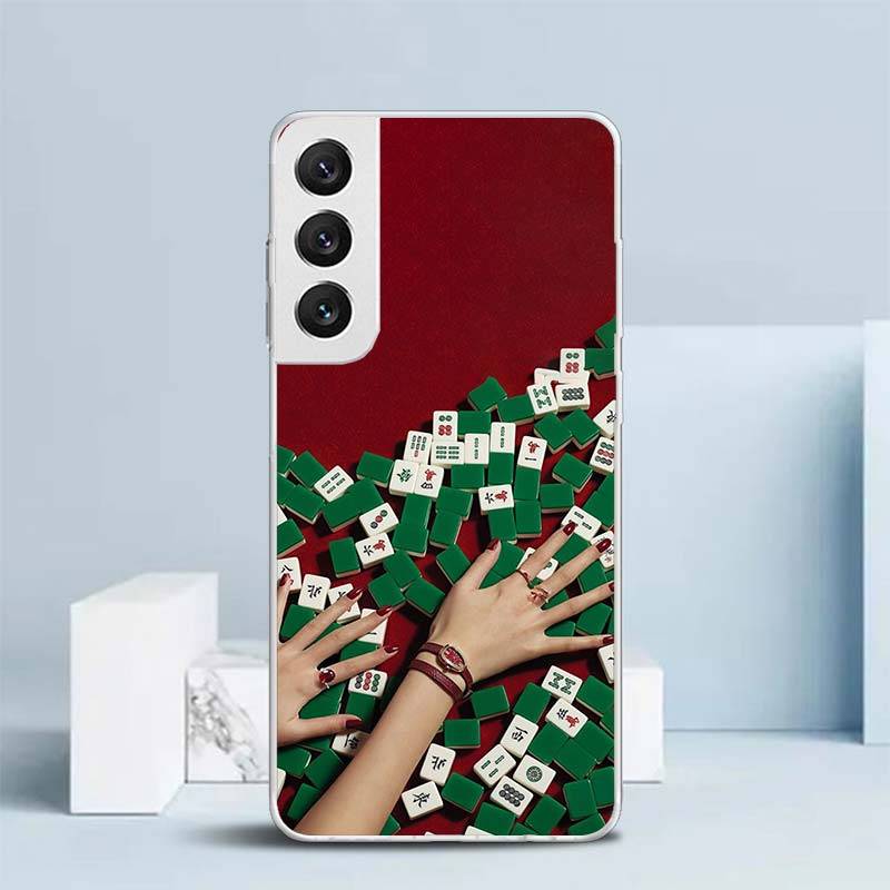 Creative Mahjong Soft Cover for Samsung Galaxy S25 Edge S26 S24 S23 Ultra Phone Case S22 S21 Plus S20 FE Print Pattern Shell Gal