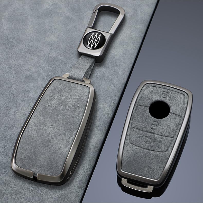 [KUNIO] Genuine PU Leather Alloy Key Case Key Cover for Mercedes A B C