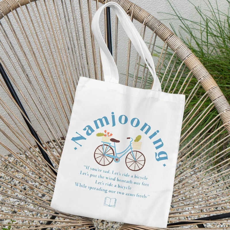 Printed Canvas Pouch  Casual  Large Handbag Women's  Environmental Shopping Handbag Large Capacity Bag Washable Pouch