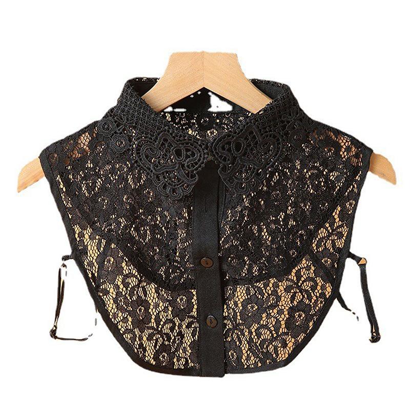 Damen Spitzenpuppe Falscher Kragen Schal Wickel Abnehmbar Abnehmbarer Spitzen-Falschkragen Verstellbar Damen Kleidung Accessoire