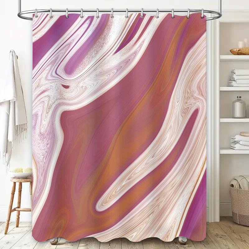 Luxury Colorful Shower Curtain Pink Purple White Swirl Design for Bathroom Decor Waterproof Fabric Perfect Gift Idea (70 x 180cm