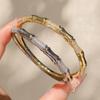 Elegant Bamboo Joint Bracelet Smooth Surface Charm Bracelet New Gold Plated Bangle  Women Jewelry