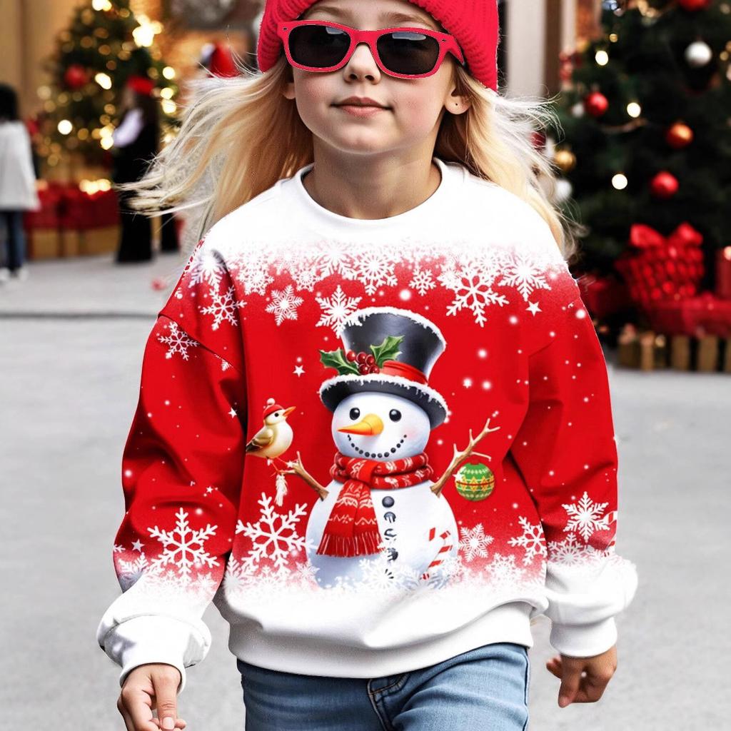 Children's Sweatshirt Autumn New Style Loose and Western Style Children's Spring and Autumn Cartoon Round Neck Sweatshirt RA02
