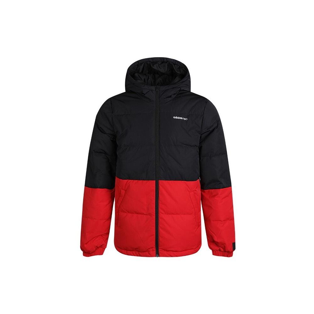 adidas neo hooded Stay Warm Casual Down Jacket Black Red Men s GJ8788 XS