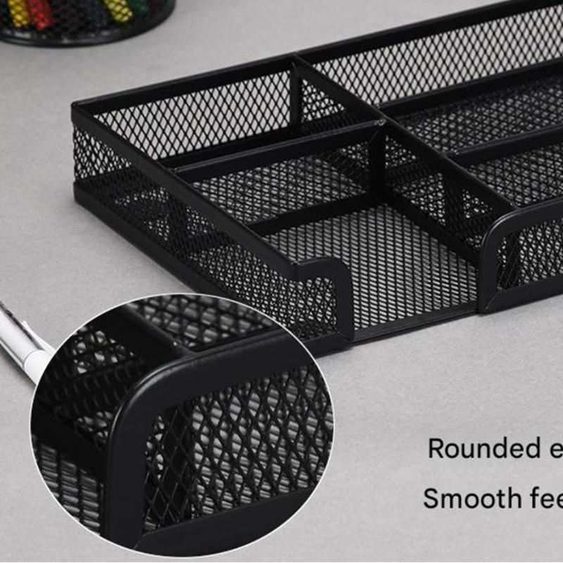 Sturdy Metal Office Drawer Organizers Tray Desktop Storage Container For Pens Files Paper Clip