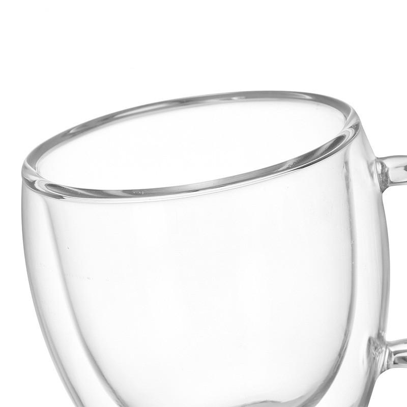 90ml 250ml Two size Double Wall Glass Cup With the Handle Coffee Mugs Kungfu Tea Cup Milk Juice Healthy Drink Mug