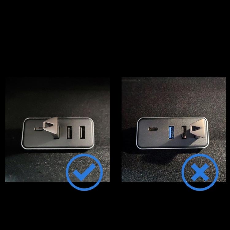 Multi Port Adapter for Electric Vehicle Glove Box Providing 4 in 1 Connectivity USB and Type C Ports Enhanced Experience