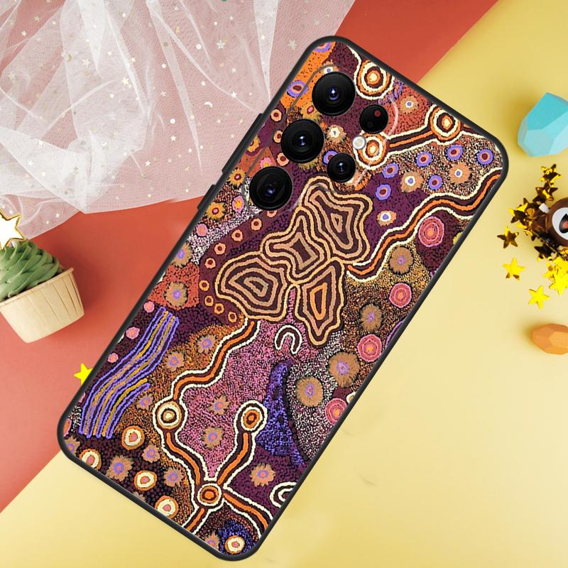 Aboriginal Kunst Druck Handyhülle Für Samsung Galaxy S25 Ultra S23 FE S21 S20 S22 S24 Ultra S9 S10 Plus Hülle Coque
