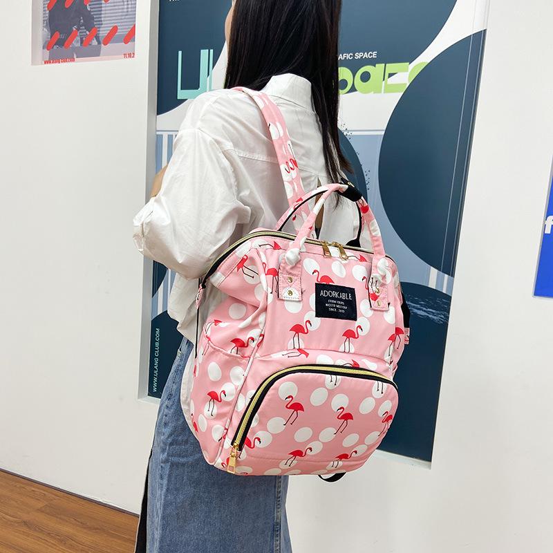 2025 Stylowy Nadruk Duża Pojemność Podwójny Plecak i Torba na Ramię dla Mam