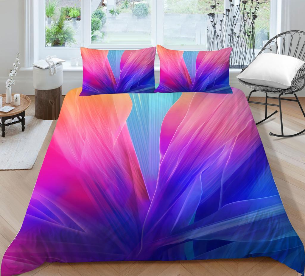 Tie Dye Bettwäscheset King Queen Größe Buntes Spritzfarben-Kunststil Bettbezug für Teenager Erwachsene mit Kissenbezug Weicher Steppdeckenbezug