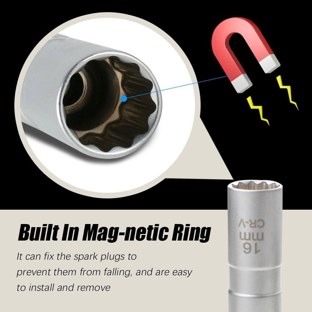 Professional Swivel Spark Plug Wrench Extended Spark Plug Removal Tool  Vehicles