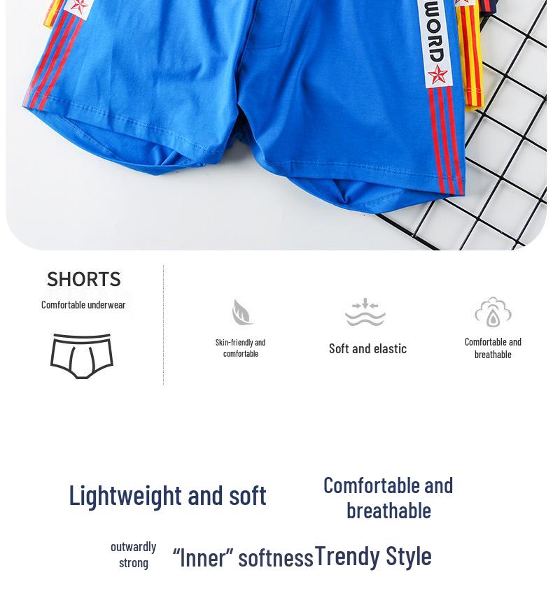 Boxer Uomo Trendy Vestibilità Larga in Cotone con Elastico Comodo