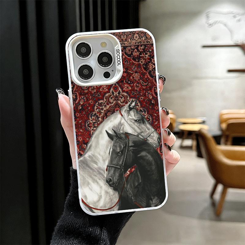 Horse Art Aesthetics Shockproof Phone Case for iPhone 17 Air 16 16E 15 Pro Max 14 Plus 13 Mini 12 Back Cover Anti Fall Fundas