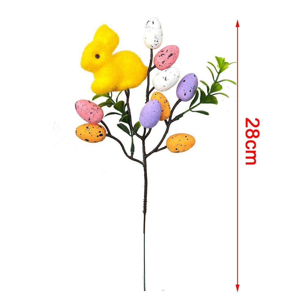 New Foam Eggs Tree Branch Artificial Colorful Easter Egg Bouquets Simulation DIY Fake Plant Festival Party