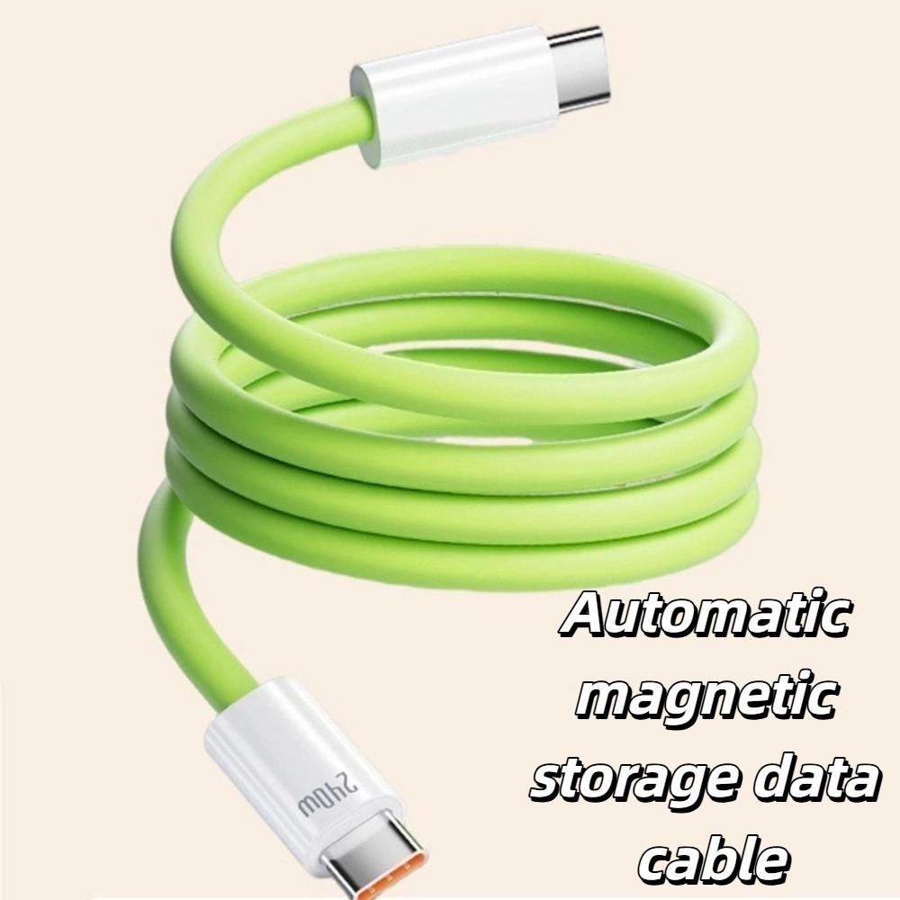 Magnetic Type C Silicone Data Cable Anti Winding USB To Type C Charging Cable  Phone Charging