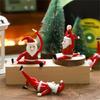 Christmas Decorative Figurine Santa Clauses Ornament Glass Yogas Santa Clauses Figurines for Holiday Car Home Decorations