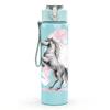 1pz Cavallo Bianco Ritratto Luminoso 750ml Plastica Colorata Borraccia Sportiva Tappo a Flip Anti-perdita Adatta per Sport Ufficio Uso Domestico