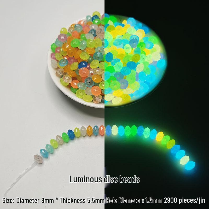 Acrylic Barrel Candycolored Beads Luminous 6x8mm Glowinthedark Diy Accessories