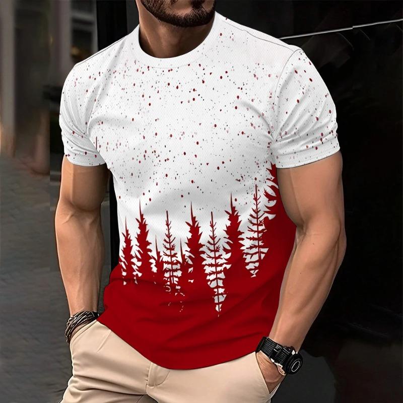 Summer men s T-shirt casual fashion printed short sleeved shirt 2XS