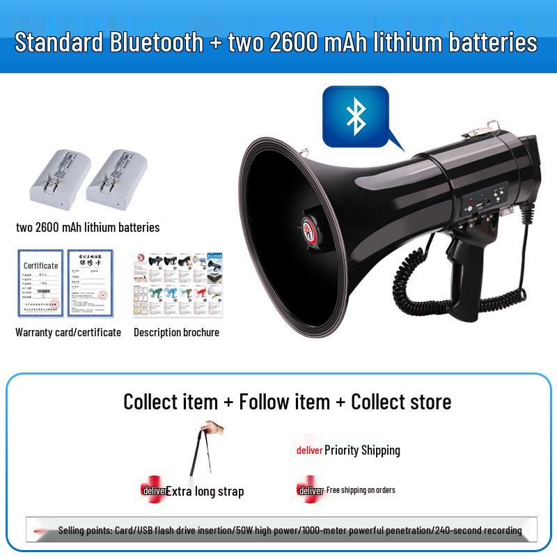 High-Power Bluetooth Megaphone: Thunder King CR-87 - Portable Multifunctional Handheld Amplifier for Outdoor Promotions & Patrols