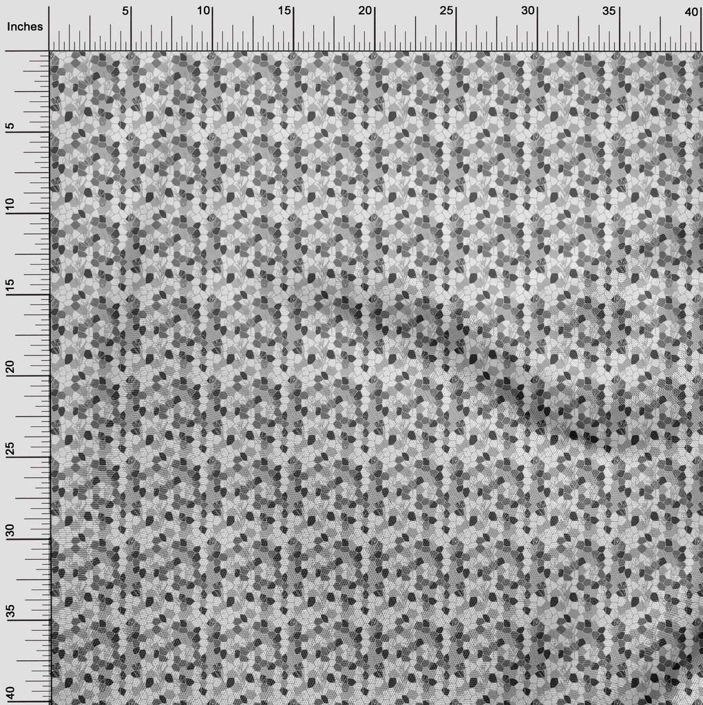 oneOone Georgette Viscose Gray Fabric Leaves Sewing Material Print Fabric By The Yard 42 Inch