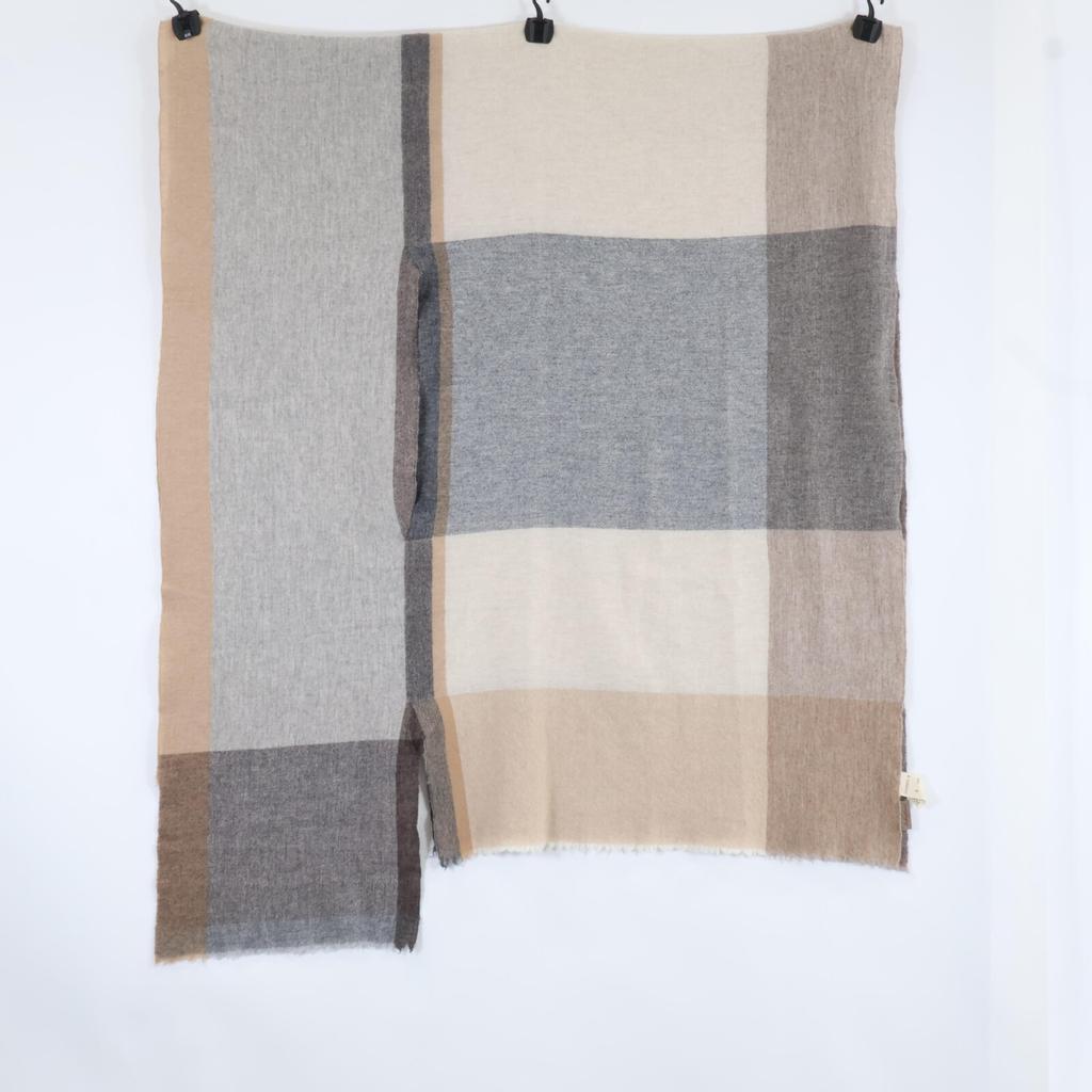 Babaghuri [Good Condition] 24AW J0544ESF60 M 2WAY Wool Scarf stole Grey/Beige MulticolorUsed