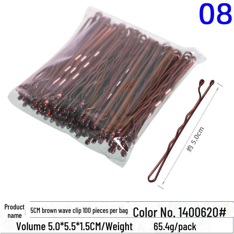 Multicolor Black Wave Hair Clips: One-Line, U-Shaped, Gold & Silver, Steel, Ball Head, Hairpin Set