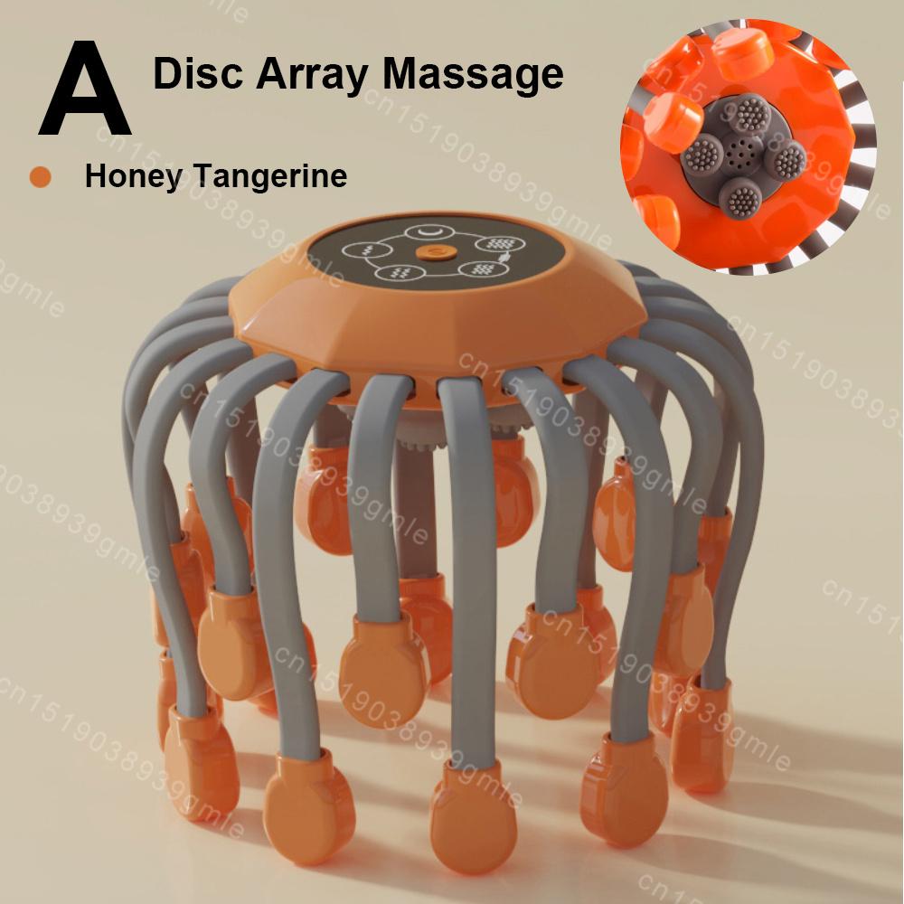 20 Octopus Claw Head Massager Electric Red Light Therapy Relief Scalp Massage Stimulators Orange Vibration Hair Head Massager