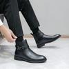 Men Ankle Boots Black Brown European  American Trend Short Boots British Gentleman's Leather Boots Size 38-46 Men Boots
