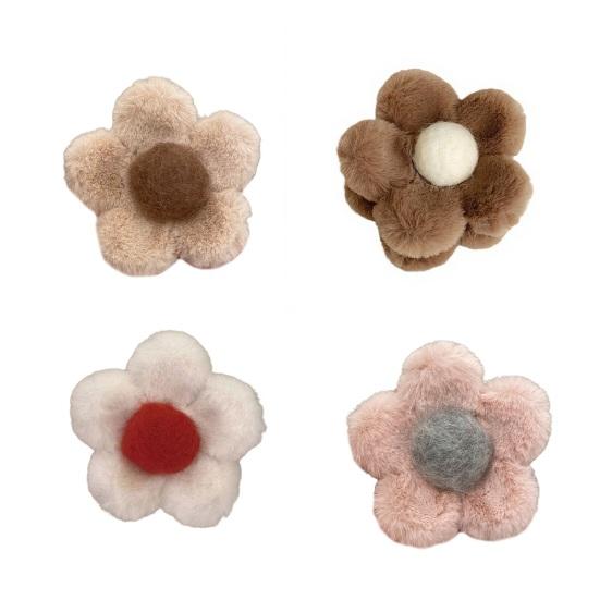 Haarkralle Plüsch Blume Form Haarspange Hinterkopf Haarklammer Leichtgewicht Damen Haarstyling-Werkzeug Haaraccessoires