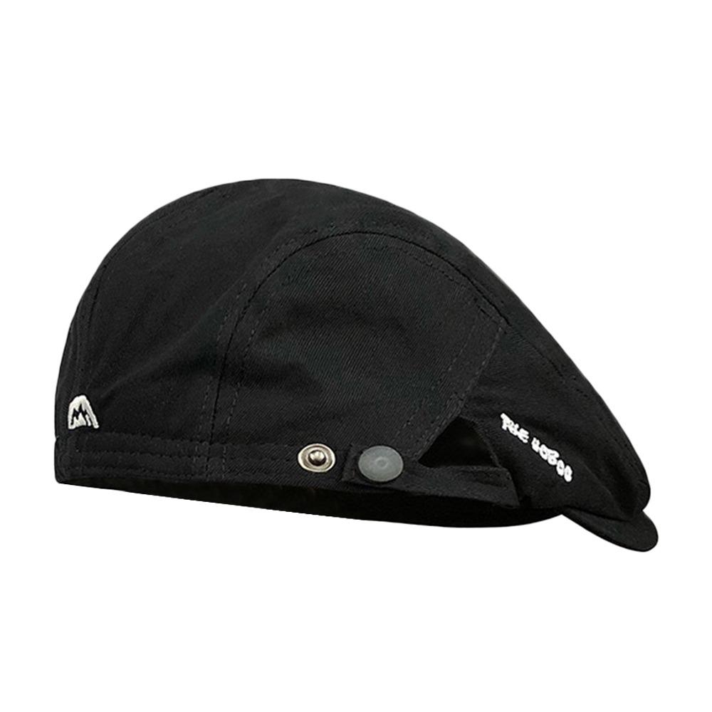 

Spring Summer Embroidery Beret Hat Vintage Cotton Flat Hat Soft Front Back Wear Cabbie Hat Unisex чёрный
