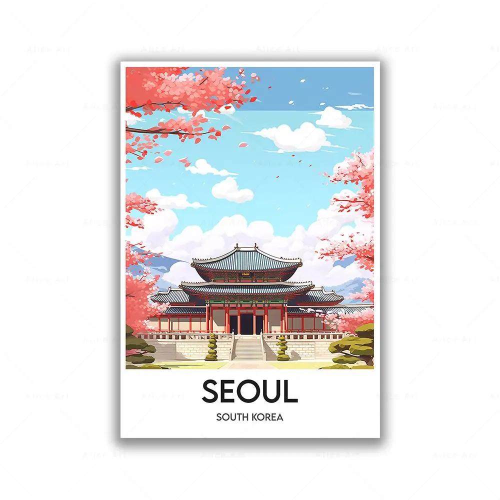 Canvas Paintings Picture South Korea Travel Wall Art Posters and Prints Travel City Decorative Room Home Decor Housewarming Gift