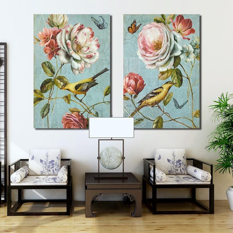 Amerika Blume Vogel Retro Farbe Poster Drucken Kunst Leinwand Malerei Bild Gang Hause Wand Kunst Graffiti Schlafzimmer Moderne Dekor