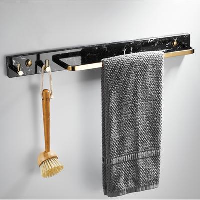 Schwarzgold Marmor Badezimmer Handtuchhalter Wand Badezimmer Handtuchstange Kupfer Einzelne Handtuchstange Badezimmerregal
