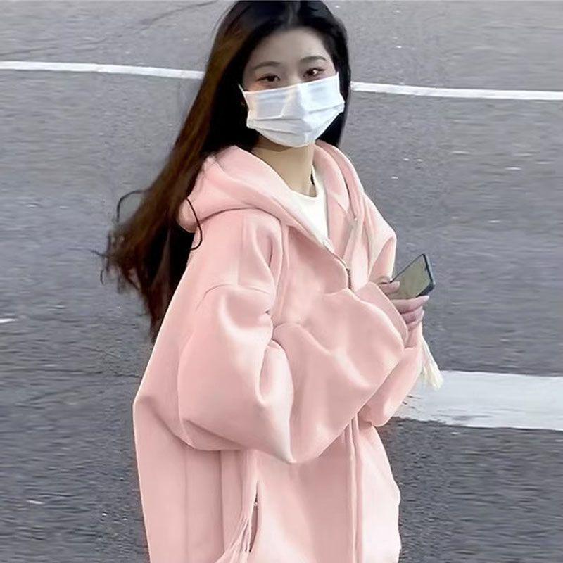 Women's Oversized Hooded Sweatshirt - New 2024 Spring/Autumn Loose Fit Cardigan