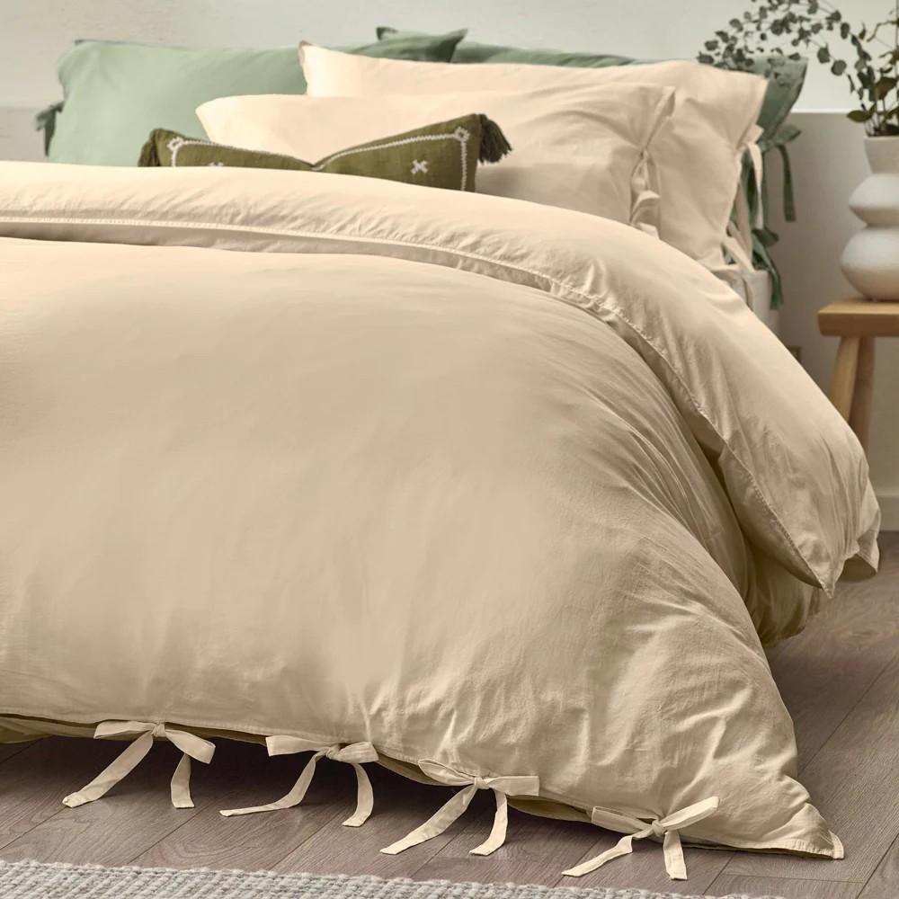 Yard Mallow Tie Detail Cotton Bow Duvet Cover Set