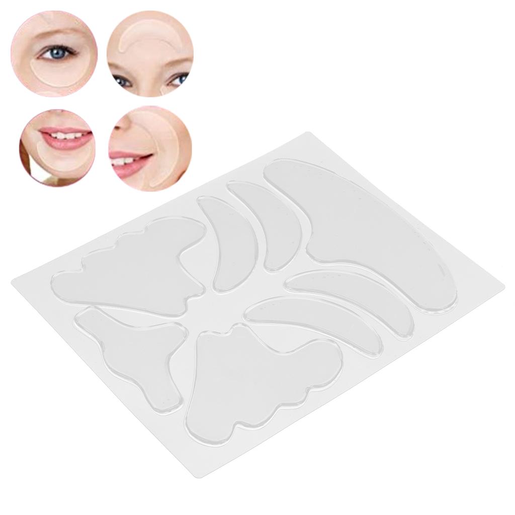 8 in 1 Reusable Face Wrinkle Patches Silicone Wrinkles Treatment Patch Fine Lines Remove Pads