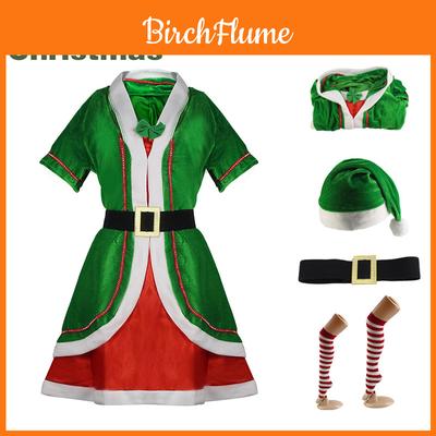 Christmas Elf Couple Outfit Cosplay Costume Xmas Fancy Dress Party Role Play