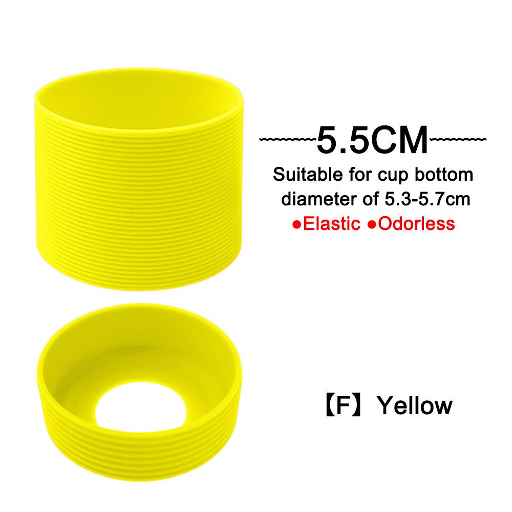 2Pc/Set 5.5cm 15 Colour Threaded Soft Silicone Cup Sleeve Bottom Heat Insulated Resistant Ring Sheath Anti Slip Good Toughness