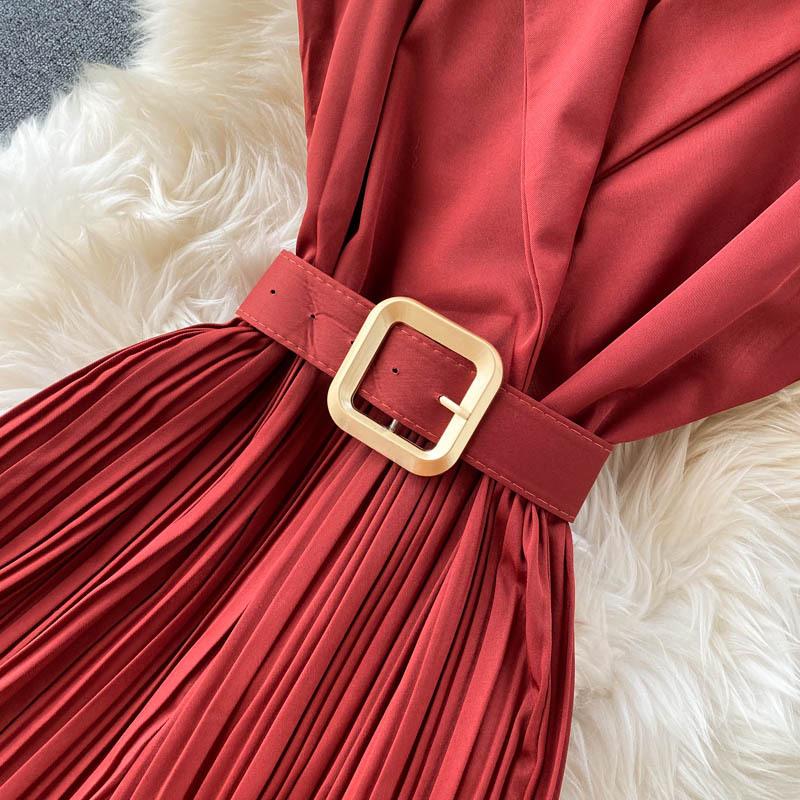 Women Jumpsuits Pleated High Waist Flared Wide Leg Pants Spring Summer Jumpsuit